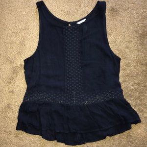 forever 21 navy blue sleeveless blouse